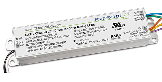 DS30W700C2043LTLI6-0060 30W 700mA Constant Current Light Tune Series 2 Channel Driver