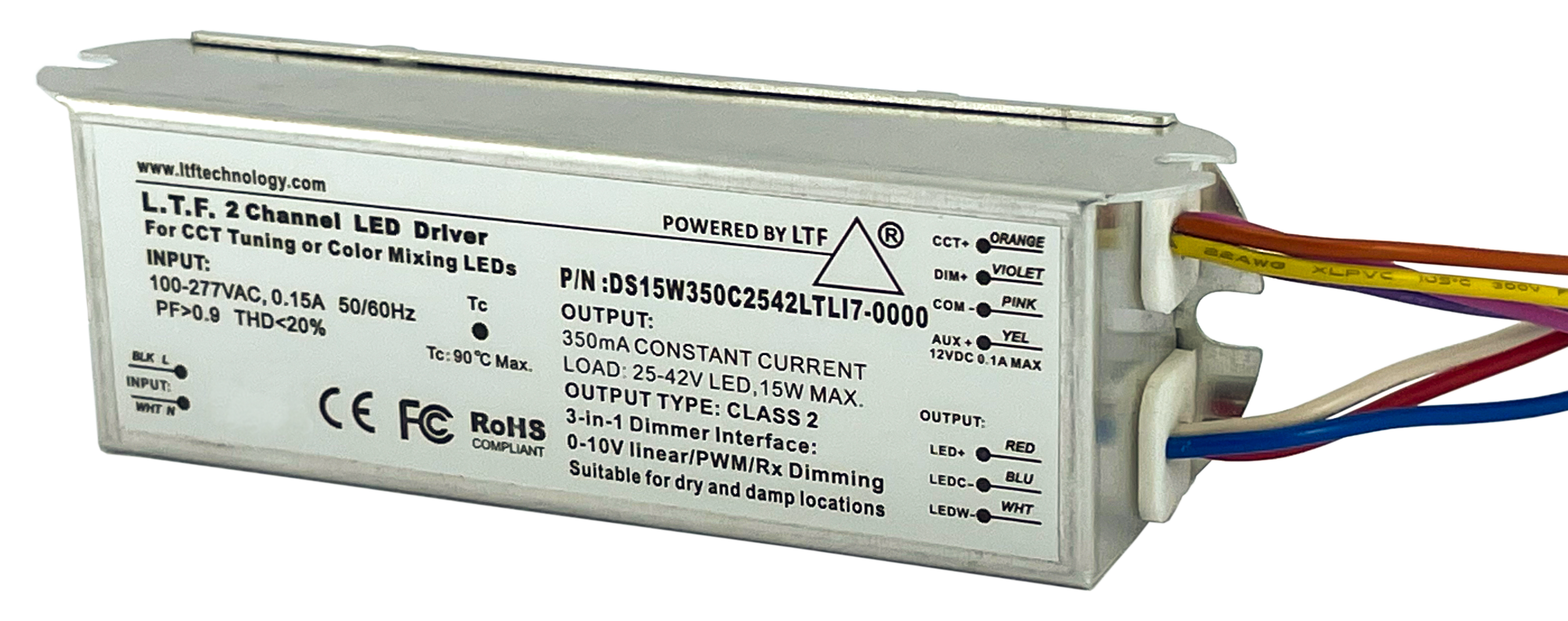 DS30W700C2043LTLI6-0060 30W 700mA Constant Current Light Tune Series 2 Channel Driver